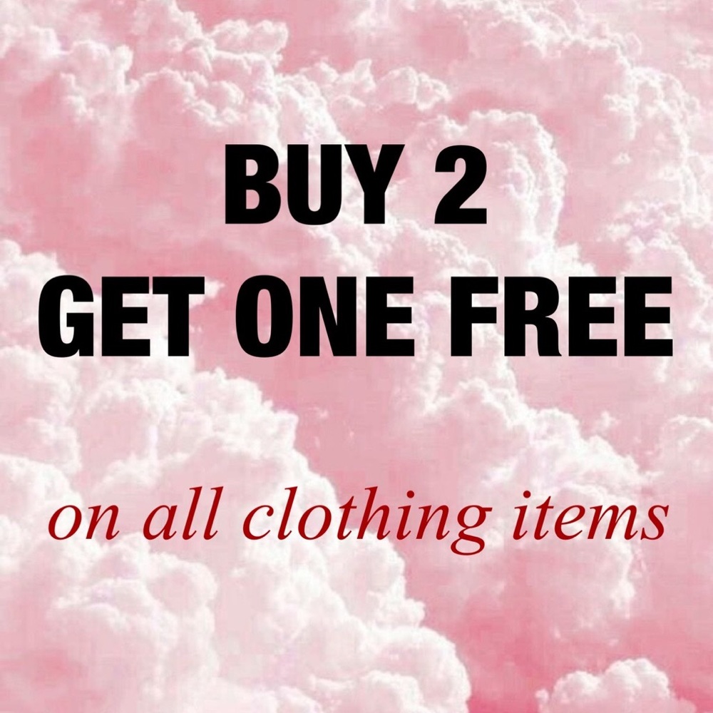 All clothing Buy 2 Get 1 Free